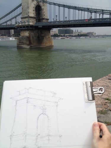 Chain Bridge, Budapest en plein air