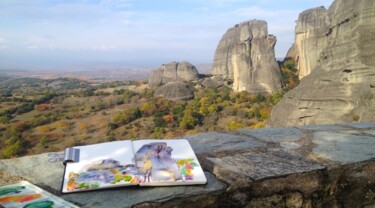 On location in The Meteora in Greece