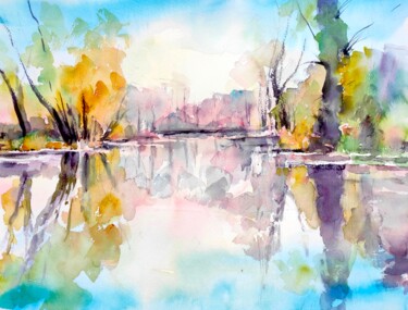 Danube Reflections - Watercolour landscape painting - Vibran