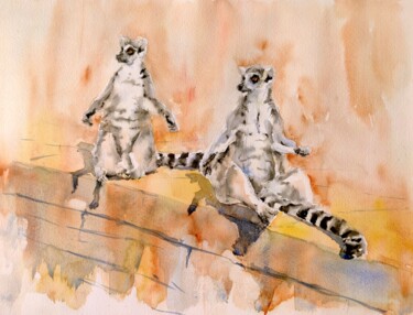 SUNBATHING LEMURS