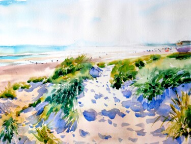 Sand dunes at Camber Sands beach, East Sussex