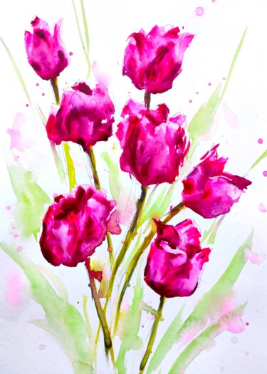 Vibrant pink tulips